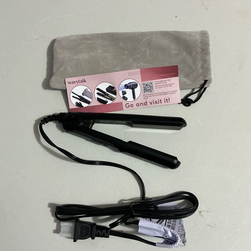 Wavytalk Mini Black Hair Straightener with Pouch New